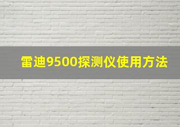 雷迪9500探测仪使用方法