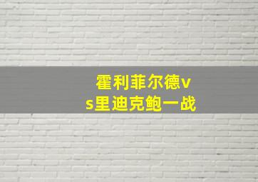 霍利菲尔德vs里迪克鲍一战