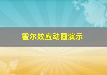 霍尔效应动画演示