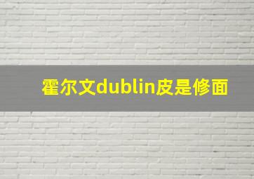 霍尔文dublin皮是修面