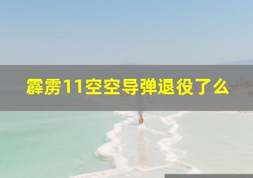 霹雳11空空导弹退役了么