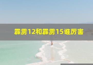 霹雳12和霹雳15谁厉害