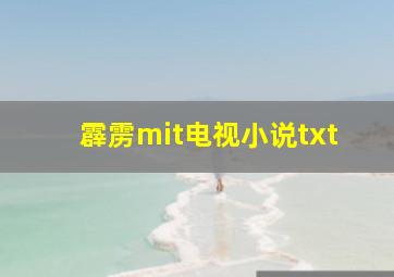 霹雳mit电视小说txt