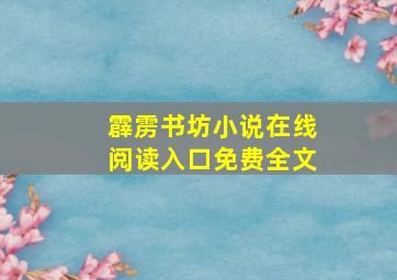 霹雳书坊小说在线阅读入口免费全文