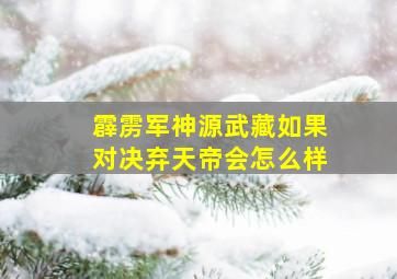 霹雳军神源武藏如果对决弃天帝会怎么样