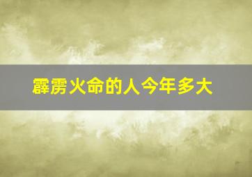 霹雳火命的人今年多大