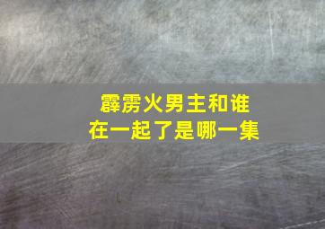 霹雳火男主和谁在一起了是哪一集