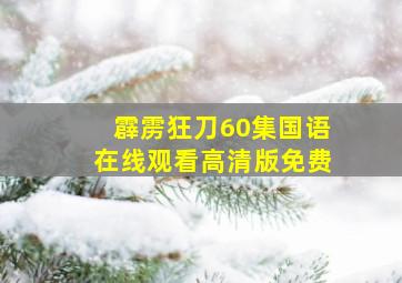 霹雳狂刀60集国语在线观看高清版免费