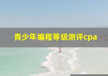 青少年编程等级测评cpa