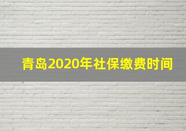 青岛2020年社保缴费时间