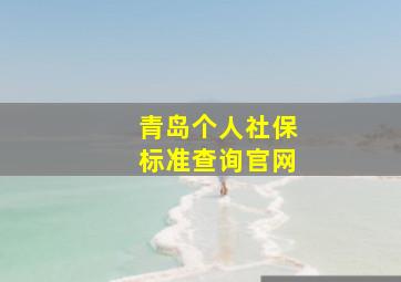 青岛个人社保标准查询官网