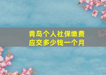 青岛个人社保缴费应交多少钱一个月