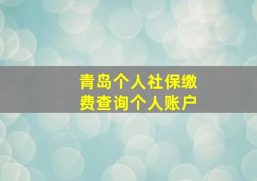 青岛个人社保缴费查询个人账户