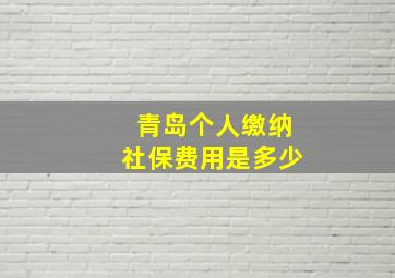 青岛个人缴纳社保费用是多少