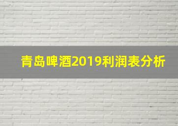 青岛啤酒2019利润表分析