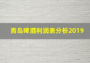 青岛啤酒利润表分析2019