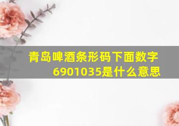 青岛啤酒条形码下面数字6901035是什么意思