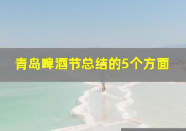 青岛啤酒节总结的5个方面