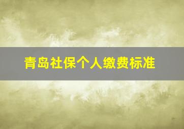 青岛社保个人缴费标准