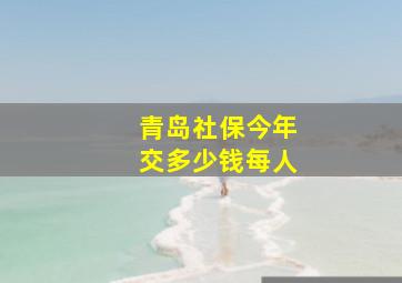 青岛社保今年交多少钱每人