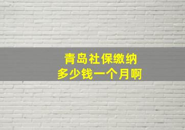 青岛社保缴纳多少钱一个月啊