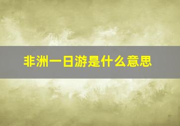 非洲一日游是什么意思