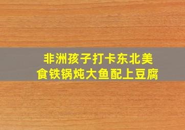 非洲孩子打卡东北美食铁锅炖大鱼配上豆腐