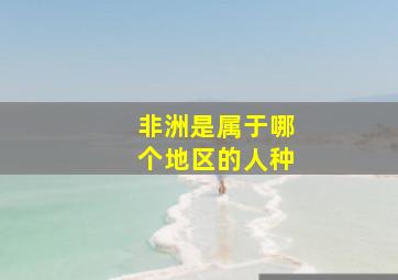 非洲是属于哪个地区的人种