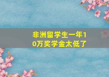 非洲留学生一年10万奖学金太低了