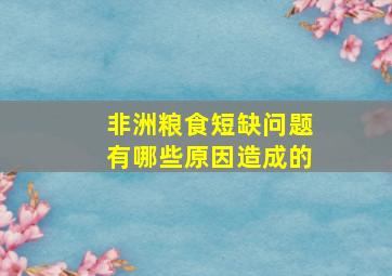 非洲粮食短缺问题有哪些原因造成的