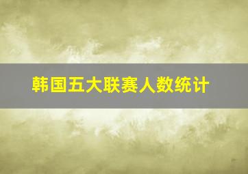 韩国五大联赛人数统计