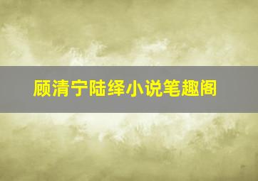 顾清宁陆绎小说笔趣阁