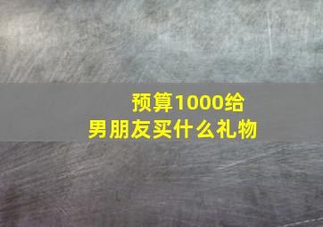 预算1000给男朋友买什么礼物