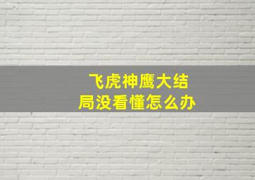 飞虎神鹰大结局没看懂怎么办