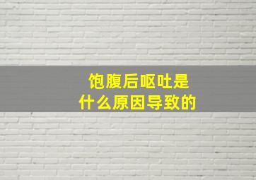 饱腹后呕吐是什么原因导致的