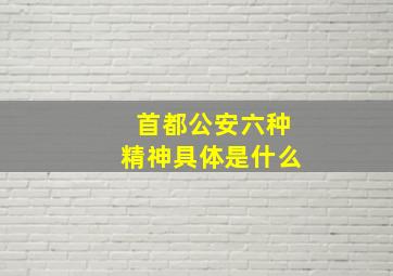 首都公安六种精神具体是什么