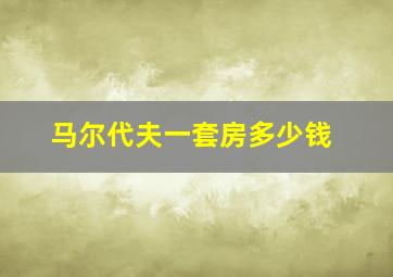 马尔代夫一套房多少钱