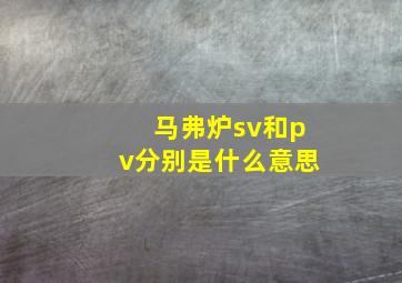 马弗炉sv和pv分别是什么意思