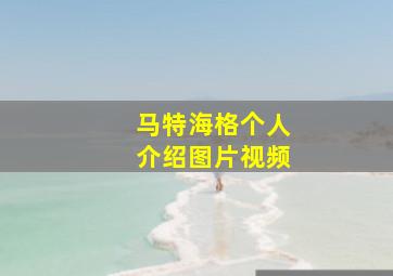 马特海格个人介绍图片视频