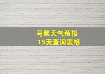 马累天气预报15天查询表格