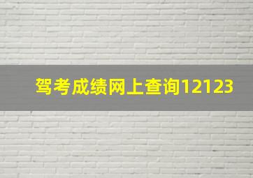 驾考成绩网上查询12123