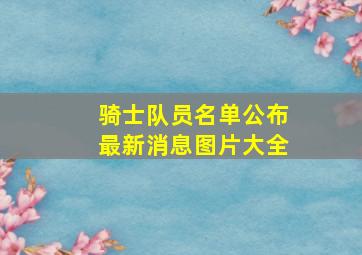 骑士队员名单公布最新消息图片大全