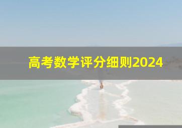 高考数学评分细则2024