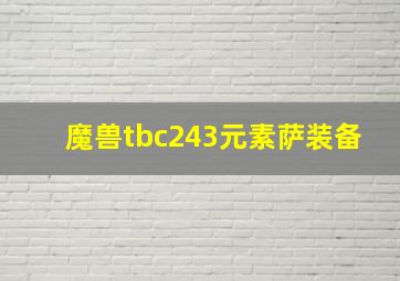 魔兽tbc243元素萨装备