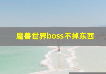 魔兽世界boss不掉东西