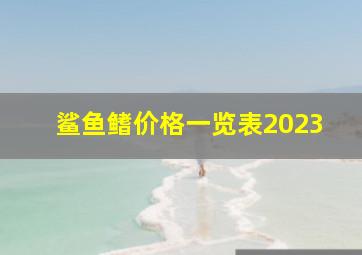 鲨鱼鳍价格一览表2023