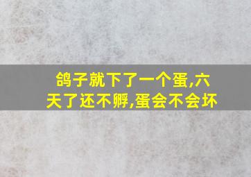 鸽子就下了一个蛋,六天了还不孵,蛋会不会坏