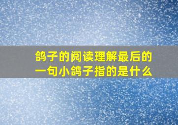 鸽子的阅读理解最后的一句小鸽子指的是什么