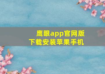 鹰眼app官网版下载安装苹果手机