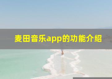 麦田音乐app的功能介绍